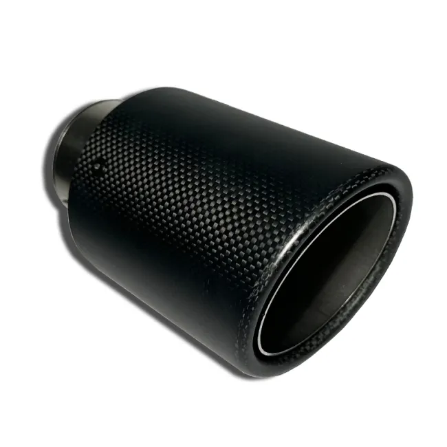 Endrohr Carbon für Rohraußendurchmesser ø 63,5mm - ø 89mm außen + Schelle mit Gutachten (eintragungsfrei)