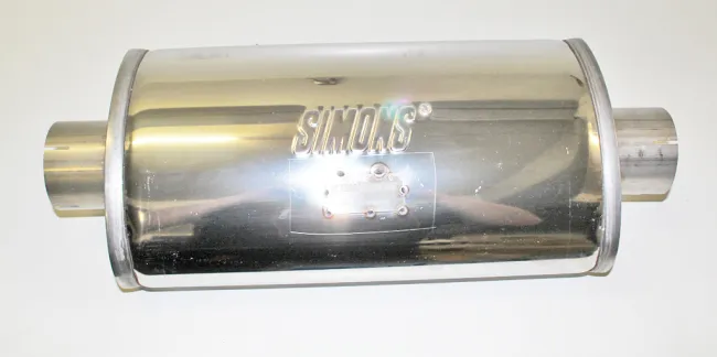 Schalldämpfer Simons ø 76mm 3" oval 140x220mm L 420mm Edelstahl 1.8T AGU mit K04 mit Kennzeichnung