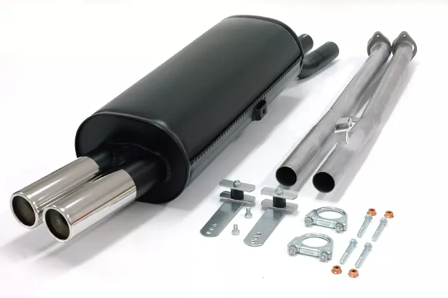 Simons Aluminierte Stahl Sportauspuffanlage ab Kat 2x70 mm für BMW E30 320i/325i/325ixKat. Eintragungsfrei