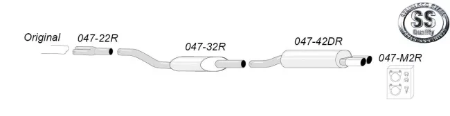 Simons Edelstahl Sportauspuffanlage 2x70 mm für Audi S4 Quattro C4 2.2 Turbo / 4.2 V8