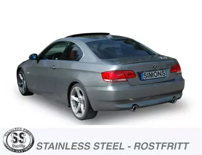 Simons Edelstahl Sportauspuffanlage Duplex 100 mm für BMW E90 335i