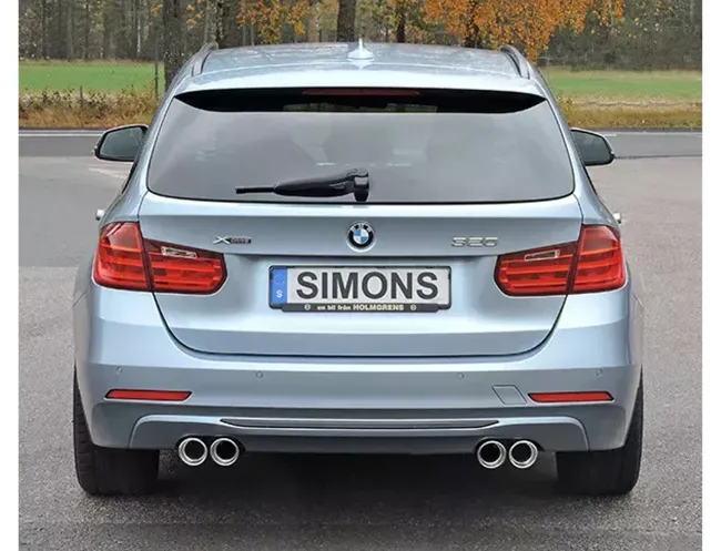 Simons Edelstahl Sportauspuffanlage Duplex 2x 80 mm für BMW F30 316D, 318D, 320D