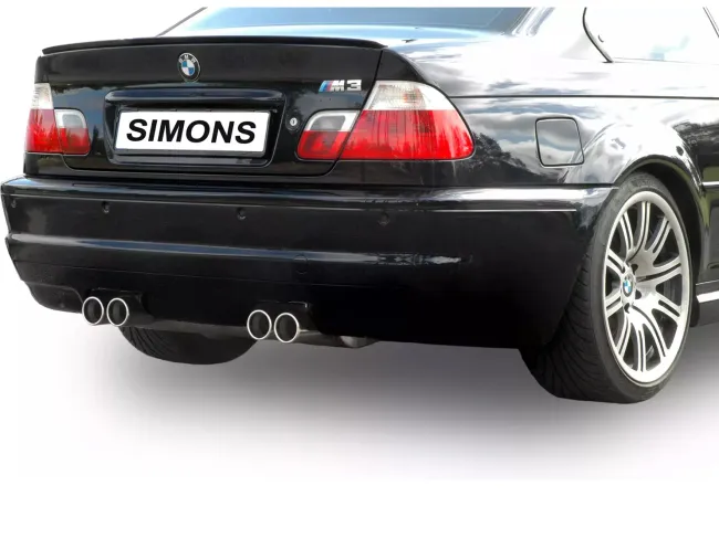Simons Edelstahl Sportauspuffanlage Duplex 2x80 mm für BMW E46 M3 Coupé/Cabrio/CSL