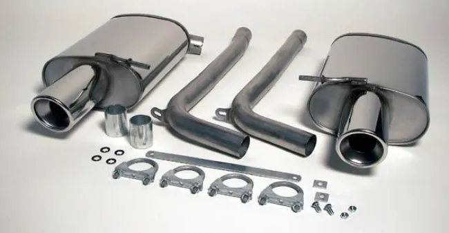 Simons Edelstahl Sportendtopf Duplex L+R 1x100 mm für Audi A4 (B6/B7) Quattro Cabrio 1.8T/2.0TFSI EG-Genehmigung