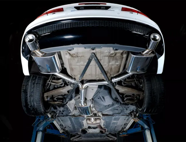 Simons Edelstahl Sportendtopf Duplex L+R 1x100 mm für Audi A5 (B8) 2wd/Quattro Coupe/Sportback/Cabrio 1.8T/2.0T EG-Genehmigung