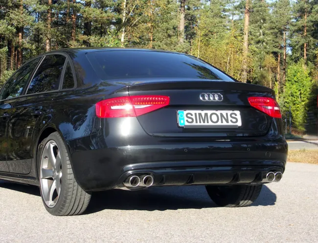 Simons Edelstahl Sportendtopf Duplex L+R 2x80 mm für Audi A5 (B8) 2wd/Quattro Coupe/Sportback/Cabrio1.8T/2.0T EG-Genehmigung (eintragungsfrei)