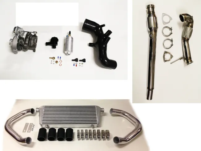 upgrade Turbo Kit für Audi S3 8L TT 8N bis 320PS plug&play mit K04-023 upgrade + Ansaugschlauch + BP + Downpipe + LLK + BOV blau
