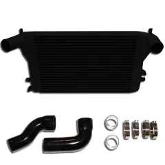 Ladeluftkühler Kit für Golf 5, Golf 6, Audi A3 S3, Seat Leon Passat B6, 2.0 TFSI Douple-DIN 65mm plug and play inkl. Teilegutachten (§19.3)